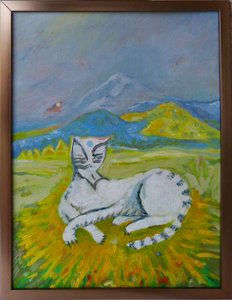 Landskap med vit katt Picasso