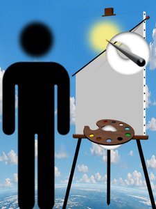 Målare och modell (II) av Alexander Eibach