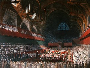Rättegång mot Lord Melville i Westminster Hall i april 1806 av A.C. and Nattes J.C. (after) Pugin