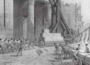 Feniciska hantverkare bygger ett tempel åt Salomo (litografi) av A.C. Weatherstone
