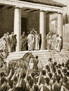 Themistokles hedrad i Sparta, illustration från "Hutchinson
