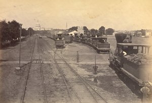 Nr 189. Maryland Avenue Depot, Washington, D.C., med motorer som skickats från Alexandria för säkerhets skull.