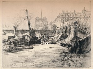 Notre Dame och Quai de Bethune, 1915 av AR Kempken