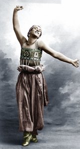 Vaslav Nijinsky i kostym för Sheherazade av A. Bert