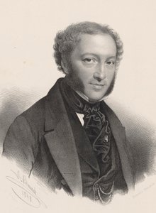 Porträtt av pianisten och kompositören Ignaz Moscheles 1794-1870, av A. Brandt