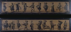Les Cris de Paris, år 1634 (olja på trä) av A. Doy