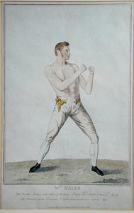 Wm. Eales, The Scientific Professor in his attityd of Self Defence, publicerad 1819 (etsning) av A. Easton