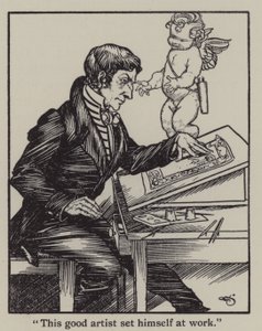 Illustration till The Essays of Elia av Charles Lamb (litho) av A. Garth Jones