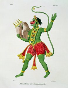 Hanuman, graverad av de Racinet av A. Geringer