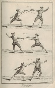 Fäktning. Ur Encyclopédie av Denis Diderot och Jean Le Rond d