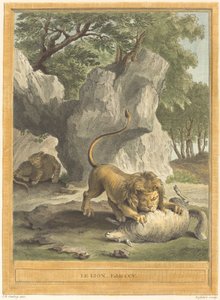 Le lion (Lejonet) av A. J. de Fehrt after Jean Baptiste Oudry