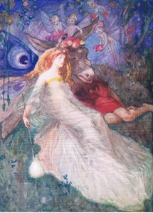 Bottom and the Fairy Queen (En midsommarnattsdröm), från Tales from Shakespeare pub. av Ward Lock & Co Ltd, 1930-40-talet