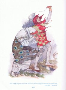 Den gamle kungen hade nu ingen annan följeslagare än den stackars dåren (King Lear), från Tales from Shakespeare pub. av Ward Lock & Co Ltd av A. Jackson