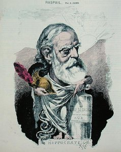 Karikatyr av Francois Vincent Raspail (1794-1878) c.1870 (färgad gravyr) av A. Jann