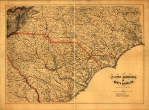 633 600. LC Civil War Maps (2:a uppl.), 305a.4 Allmän karta. Myndigheter som används för att göra kartan listas under rubriken. Statsnamn, gränser och järnvägar är övertryckta i rött. Beskrivning härledd från publicerad bibliografi. Finns även via av A. Lindenkohl