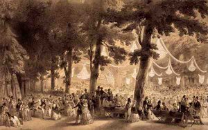 Utsikt över orkestern och balsalen vid Parc d