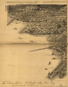 Den nationella huvudstaden, Washington City, D.C. av A. Sachse and Co.