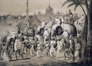 Lucknow, huvudgatan, från "Voyages in India", 1859.