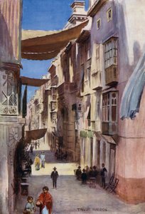 En gata i Murcia (färg litho)