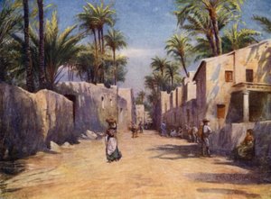 Elche, A Street (färg litho)