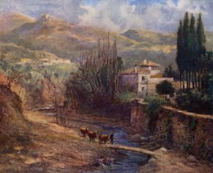 Granada, Villa på Darro (färg litho)
