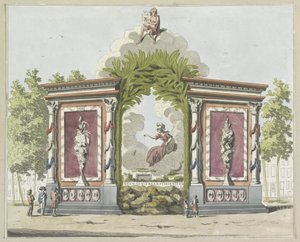 Arts and Sciences, dekoration på Noordermarkt, 1795 Tio plåtar med dekorationerna vid Alliantiefeest i Amsterdam 1795 (serietitel) av A. Verkerk