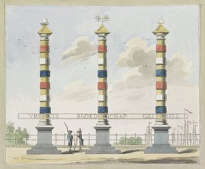 Frihet, brödraskap och jämlikhet, dekoration på Hogesluis, 1795 Tio plåtar av dekorationerna vid Alliantiefeest i Amsterdam 1795 av A. Verkerk