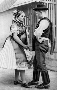 Ett ungt slovakiskt par, Ungern, 1926.