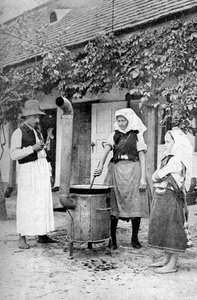 Tillverkar gelé i Czinkota, Ungern, 1922.