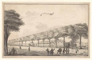 Utsikt över Fort de Waterplaats på Molenvliet i Batavia Vattenhål (titel på objekt)