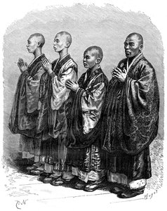 Buddhister i bön, Japan, 1800-talet.
