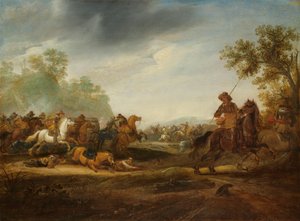 Kavalleri skärmytsling av A. van Hoef (attributed to)