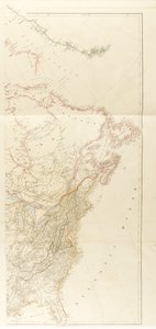 En karta som visar alla nya upptäckter i de inre delarna av Nordamerika