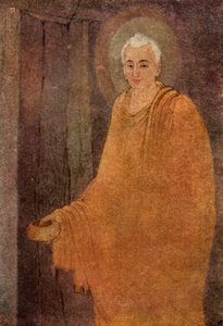 Buddha som Mendicant (färg litho)