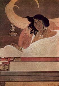 Bodhisattvans betar (färg litho)