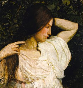 Flicka som ordnar sitt hår, 1918-1919. av Abbott Handerson Thayer
