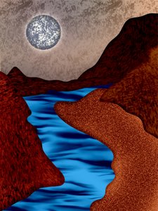 Moonlit Canyon River av Abdona Joseph