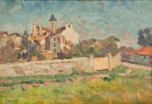 Paysage (olja på duk) av Abel Lauvray