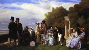 Kejsarinnan Eugenie och hennes hov i Biarritz, 1861