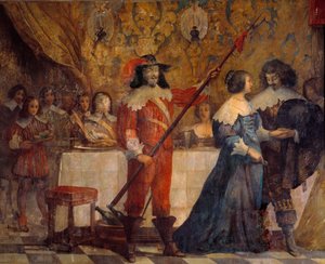 Scen av Charles de Valois, hertig av Angouleme (1573-1650) Målning av Abraham Bosse (1602-1676)