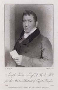 Joseph Hume, skotsk läkare, politiker och radikal parlamentsledamot (gravyr) av Abraham (after) Wivell