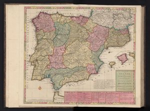 Karta över Spanien och Portugal Way-Pointer of the Military Tours i Spanien och Portugal / Theatrum Martis in Hispania et Portugallia (titel på objekt) av Abraham Allard