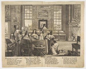 The Foolish Virgins Conversing, mitten till slutet av 1600-talet. av Abraham Aubry