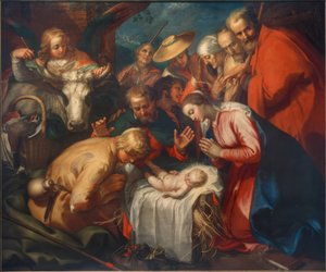 Tillbedjan av herdarna av Abraham Bloemaert