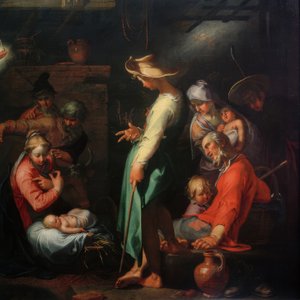 Tillbedjan av herdarna av Abraham Bloemaert
