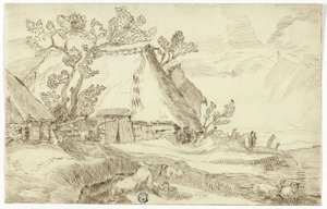 Gård under halmtak av Abraham Bloemaert