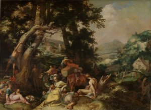 Johannes Döparen predikar av Abraham Bloemaert
