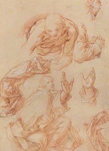 Studier av händer och böjande figurer [verso] av Abraham Bloemaert