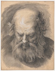 Studie av huvudet på en skäggig man av Abraham Bloemaert