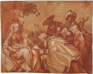 Magiernas tillbedjan, 1624 av Abraham Bloemaert